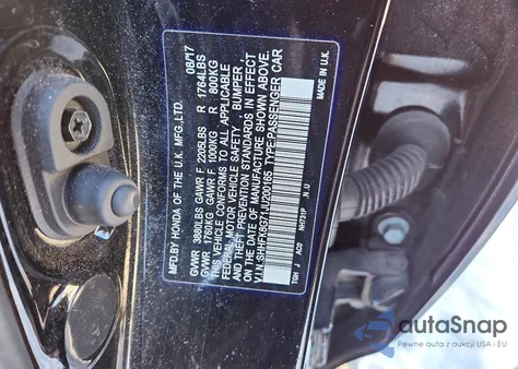 2018 Honda Civic Type-R Touring z USA, uszkodzony, nr VIN SHHFK8G71JU200165